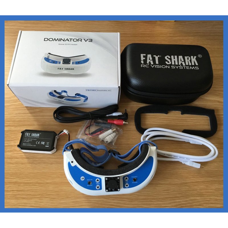 Image 4 of Fat Shark 1063 Dominator V3 Modular 3D FPV WVGA Goggles Headset 