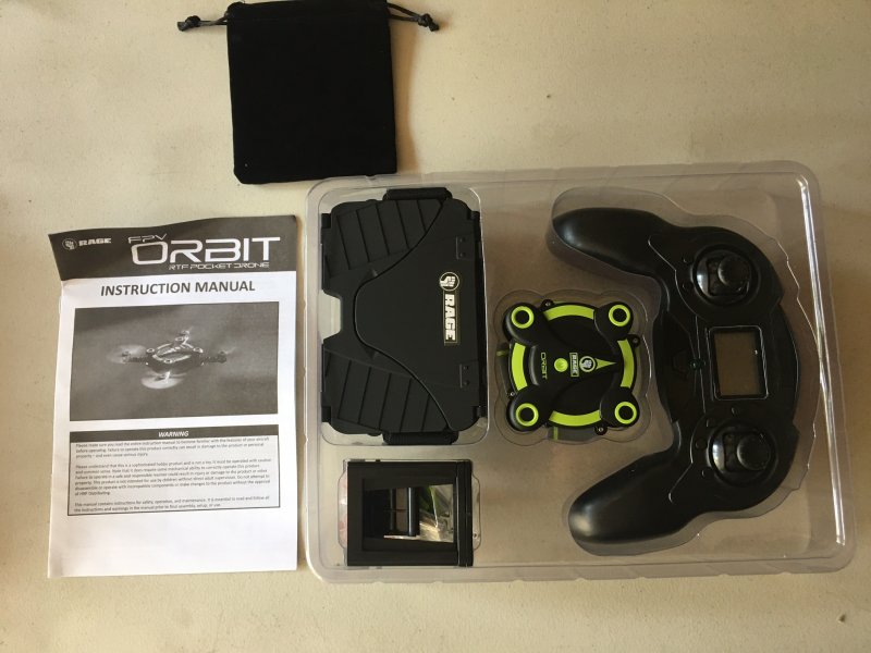 Image 4 of Rage Orbit FPV Pocket Drone RTF VR goggles included & 2 batteries