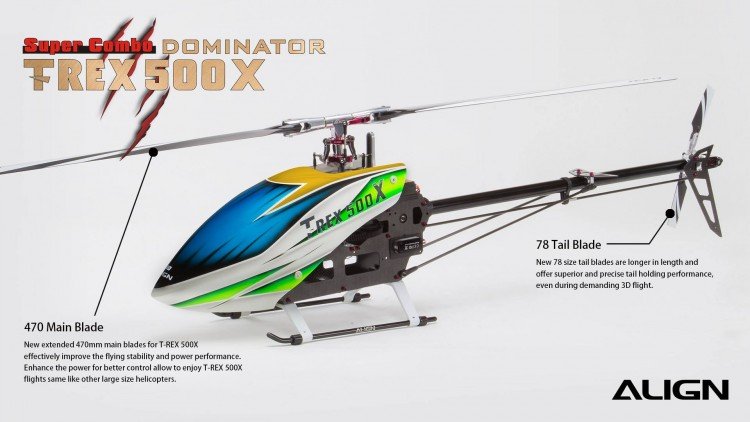 Image 9 of Align T-Rex 500X Dominator Super Combo Helicopter with DS530/DS535 Servos