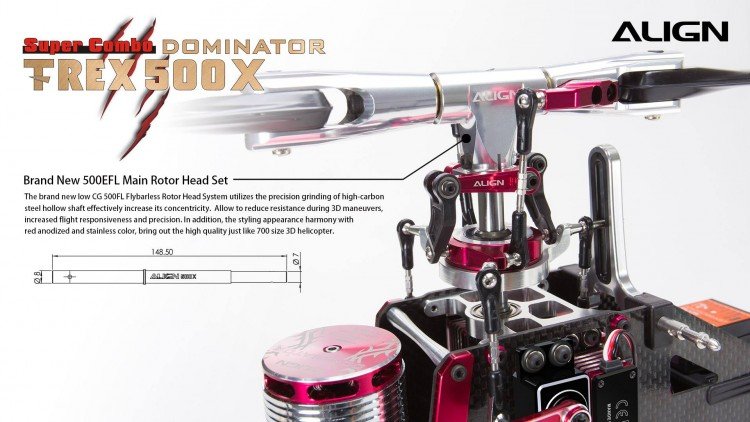 Image 6 of Align T-Rex 500X Dominator Super Combo Helicopter with DS530/DS535 Servos