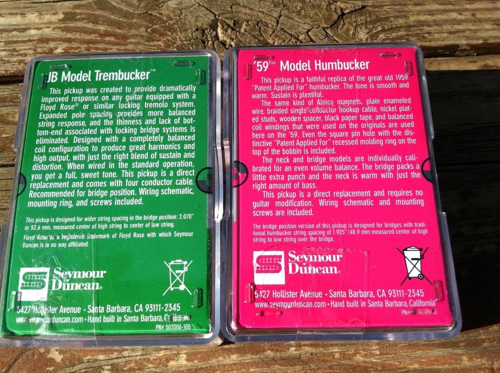 Image 1 of Seymour Duncan TB-4 JB & SH-1n 59 REVERSE ZEBRA Trembucker PICKUP SET