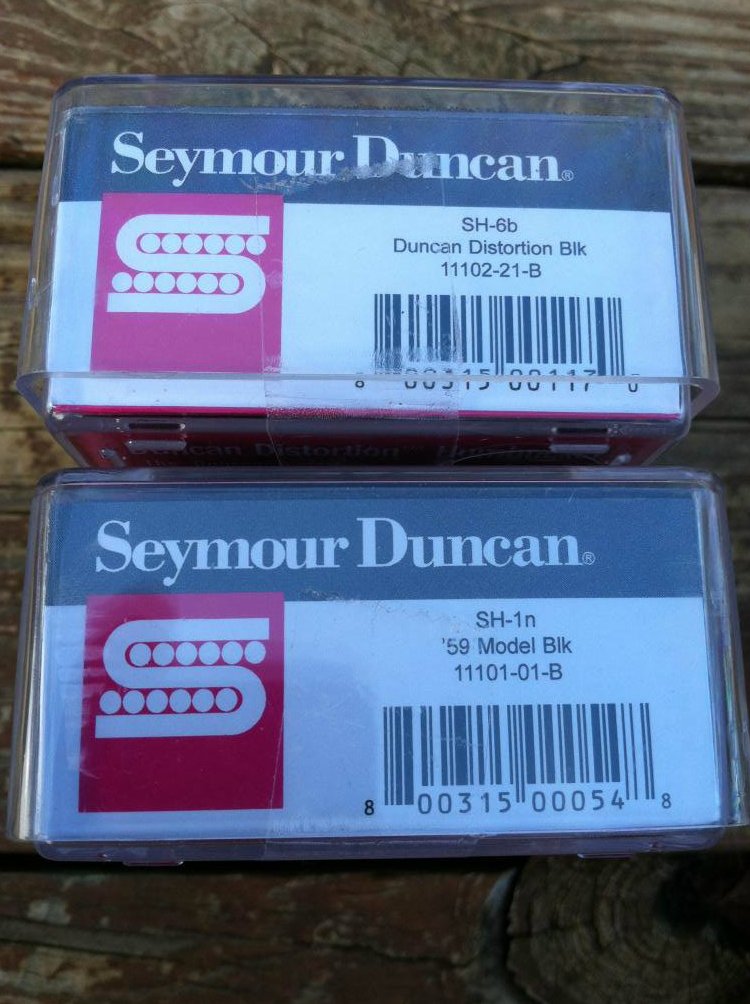 Image 2 of Seymour Duncan SH-6 Distortion & SH-1n 59 BLACK Humbucker Pickup SET Pickups NEW