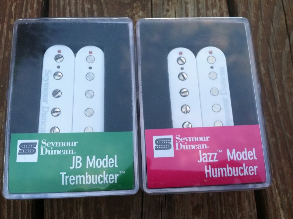 Image 0 of Seymour Duncan TB-4 JB SH-2n Jazz Hot Rodded PICKUP SET Trembucker White NEW