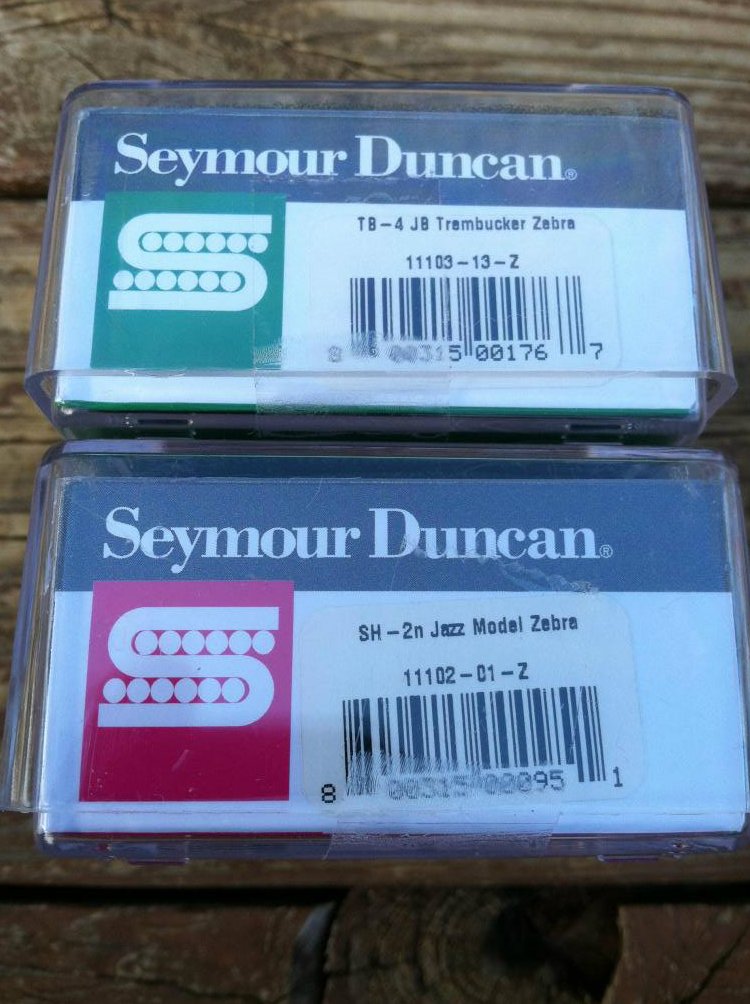 Image 2 of Seymour Duncan TB-4 JB SH-2n Jazz Hot Rodded Pickup SET Trembucker ZEBRA - NEW