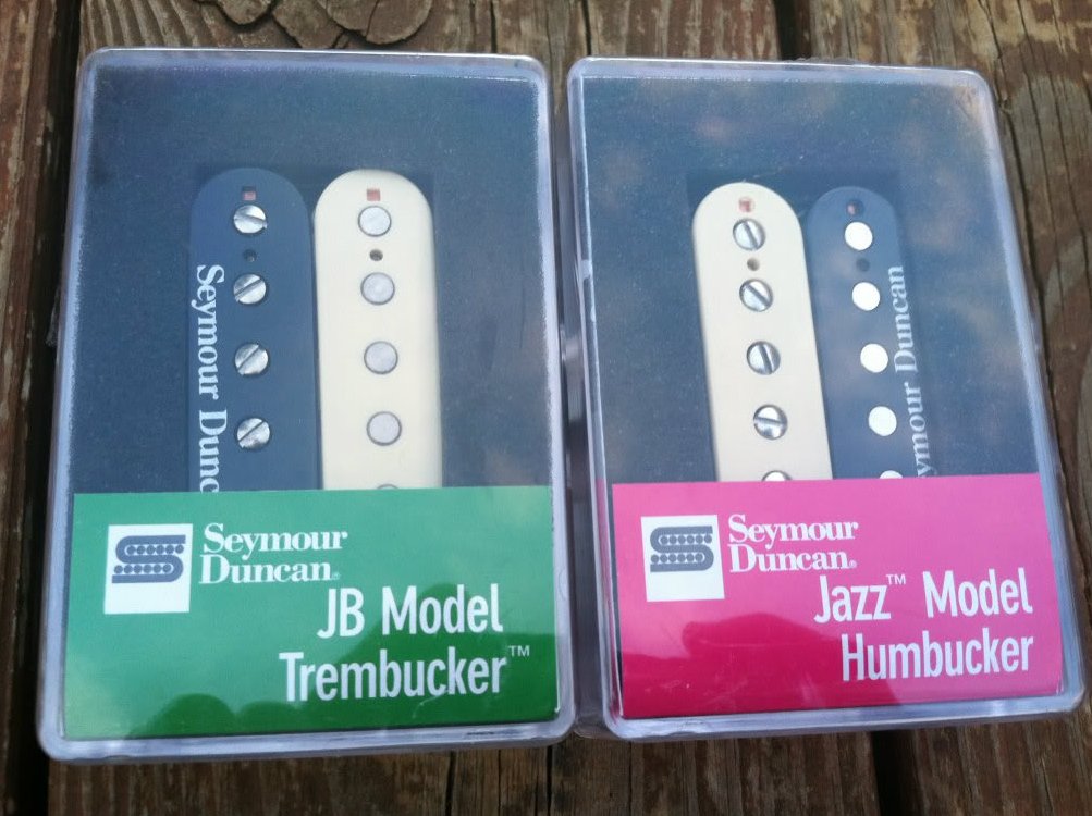 Image 0 of Seymour Duncan TB-4 JB SH-2n Jazz REVERSE ZEBRA PICKUP SET Trembucker Guitar NEW