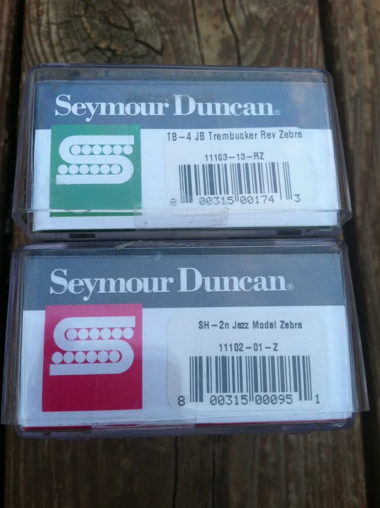 Image 2 of Seymour Duncan TB-4 JB SH-2n Jazz REVERSE ZEBRA PICKUP SET Trembucker Guitar NEW