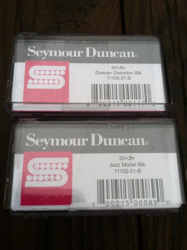 Image 2 of Seymour Duncan Distortion SH-6 Bridge SH-2 Jazz Neck Humbucker Pickup Set BLACK