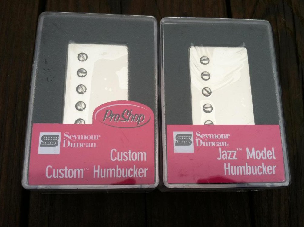 Image 0 of Seymour Duncan SH-11 Custom Custom Bridge & Sh-2 Jazz Neck Pickup Set NICKEL NEW