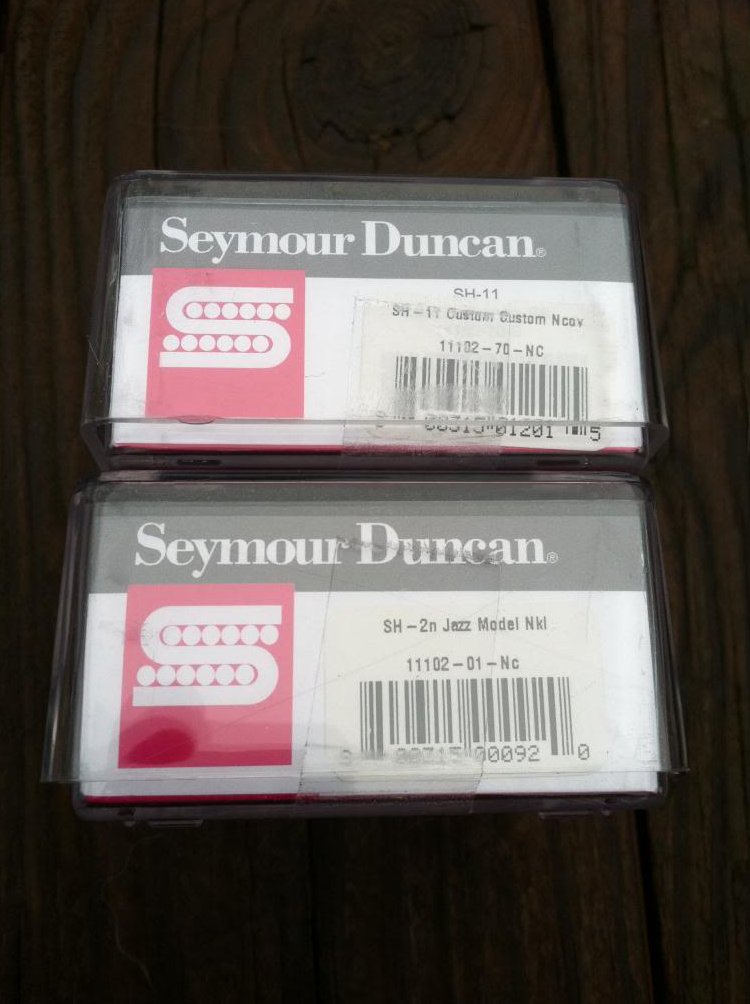 Image 2 of Seymour Duncan SH-11 Custom Custom Bridge & Sh-2 Jazz Neck Pickup Set NICKEL NEW