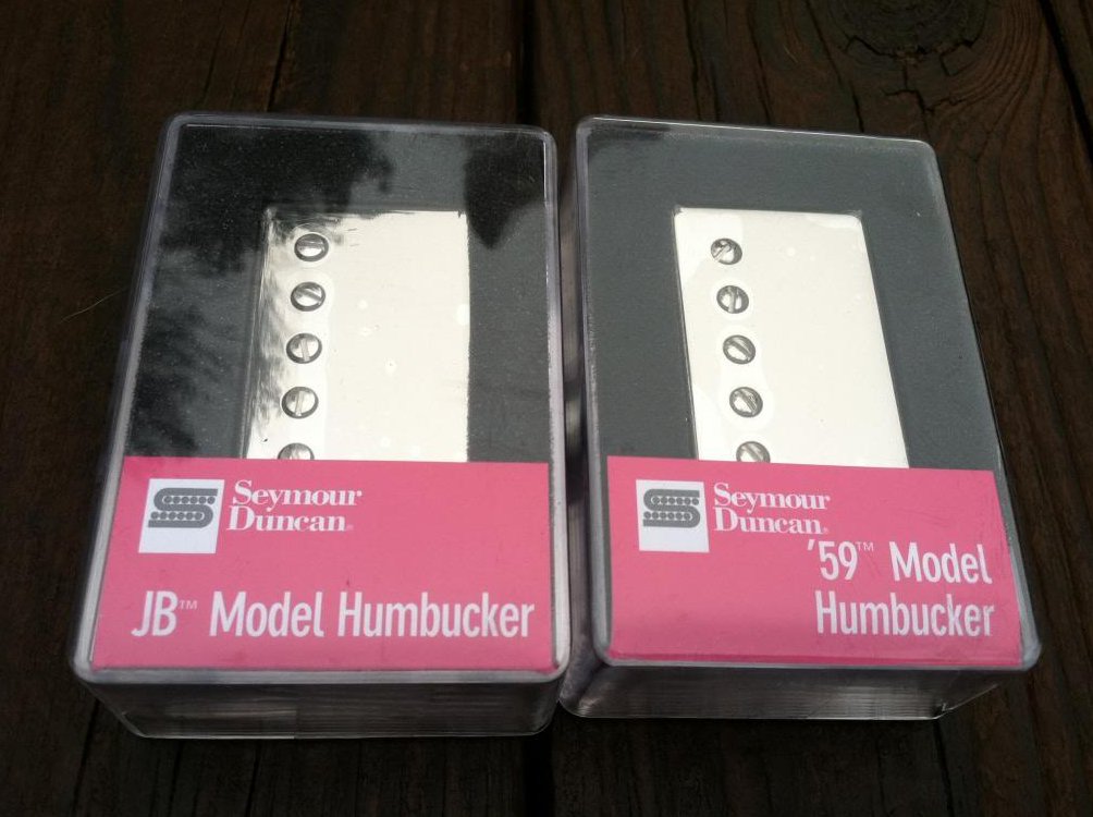 Image 3 of Seymour Duncan SH-4 JB Bridge & SH-1 59 Neck NICKEL Humbucker Pickup Set - NEW