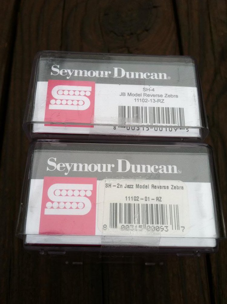 Image 2 of Seymour Duncan JB Jazz Hot Rodded PICKUP SET Humbucker SH-4 SH-2n REVERSE ZEBRA