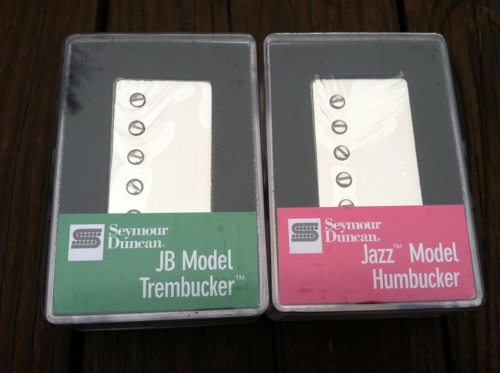 Image 0 of Seymour Duncan TB-4 JB Bridge Trembucker & SH-2 Jazz Neck NICKEL Pickup Set NEW
