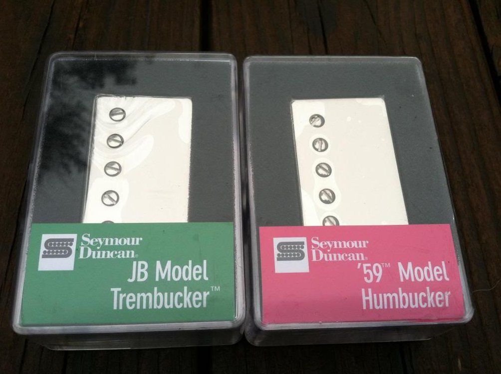 Image 0 of Seymour Duncan TB-4 JB Trembucker Bridge & SH-1 59 Neck NICKEL Humbucker Pickups