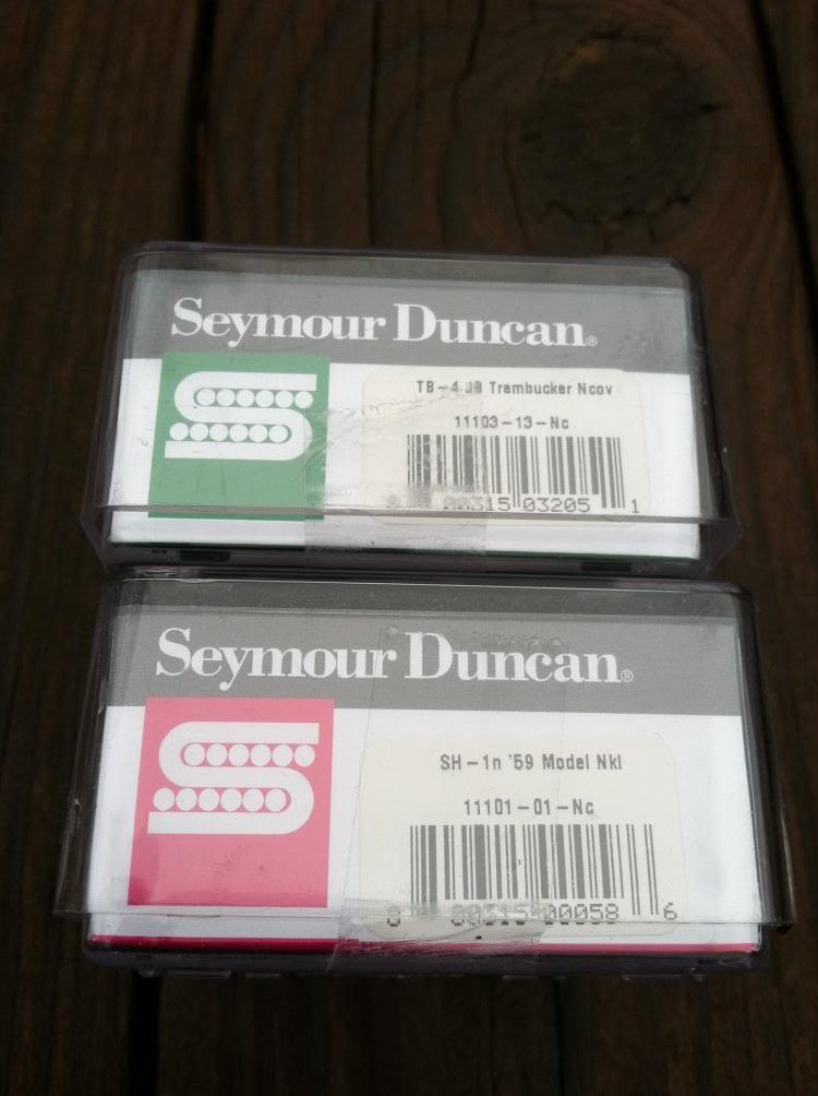 Image 2 of Seymour Duncan TB-4 JB Trembucker Bridge & SH-1 59 Neck NICKEL Humbucker Pickups