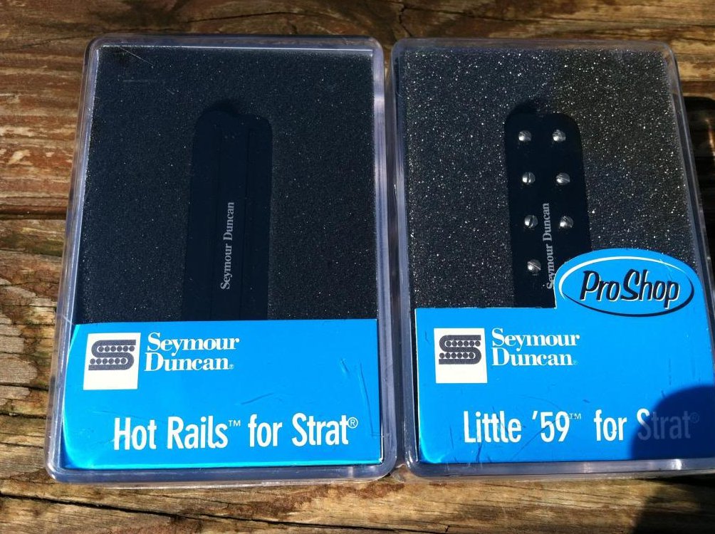 Image 0 of Seymour Duncan Hot Rails & Little 59 Strat Pickup Set BLACK SHR-1b SL59-1n