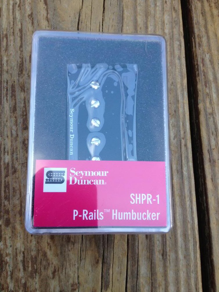 Image 0 of Seymour Duncan SHPR-1b P-Rails Humbucker Bridge Pickup Black P-90 Hum / Single