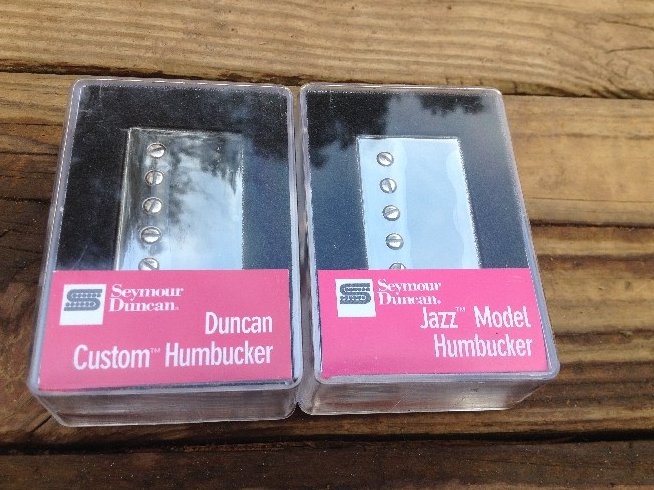 Image 3 of Seymour Duncan SH-5 Custom Bridge & SH-2N Jazz Neck Pickup Set NICKEL Silver