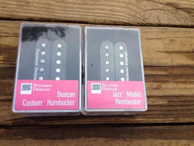 Image 3 of Seymour Duncan SH-5 Custom Bridge & SH-2N Jazz Neck Humbucker Pickup Set BLACK