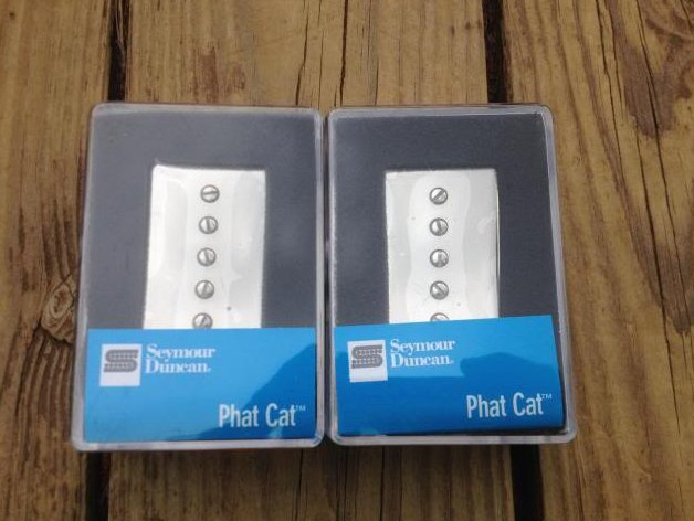 Image 0 of Seymour Duncan SPH90-1 Phat Cat Nickel Pickup Set P-90 for Humbucker Bridge/Neck