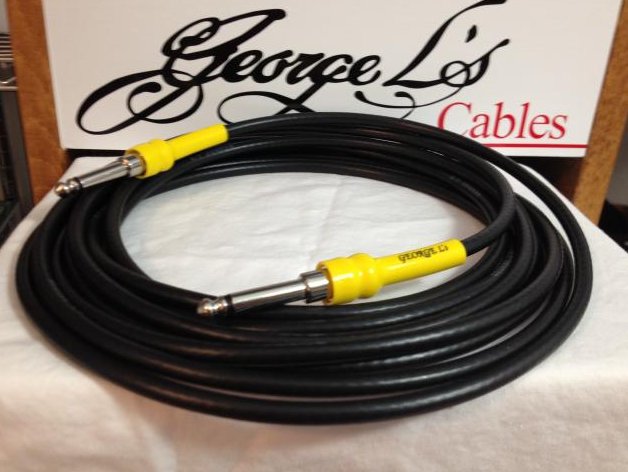 Image 0 of George L's 10' .225 Guitar Bass Cable BLACK / YELLOW Straight / Straight