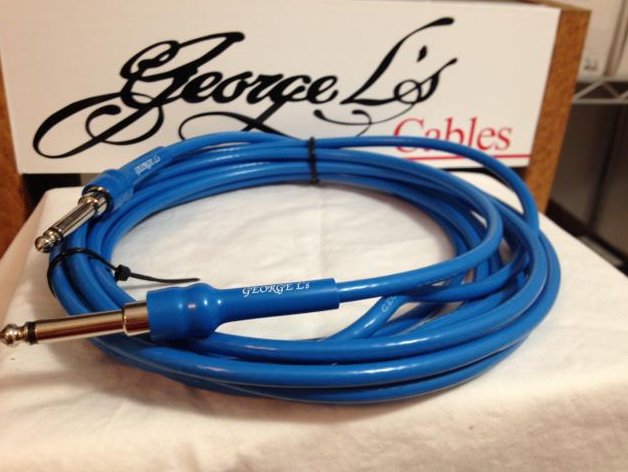Image 0 of George L's 10' .225 Guitar Bass Cable BLUE Straight / Straight