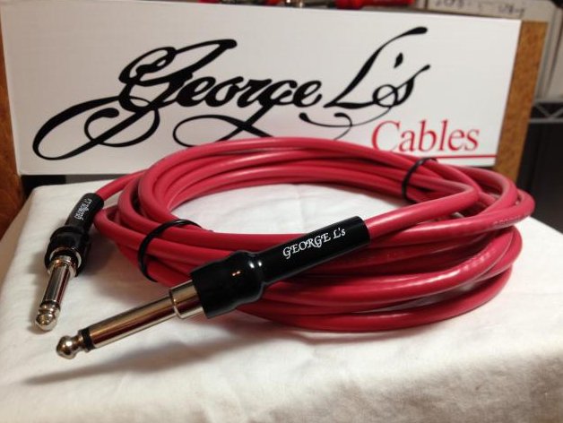 Image 0 of George L's 10' .225 Guitar Bass Cable RED / BLACK Straight / Straight