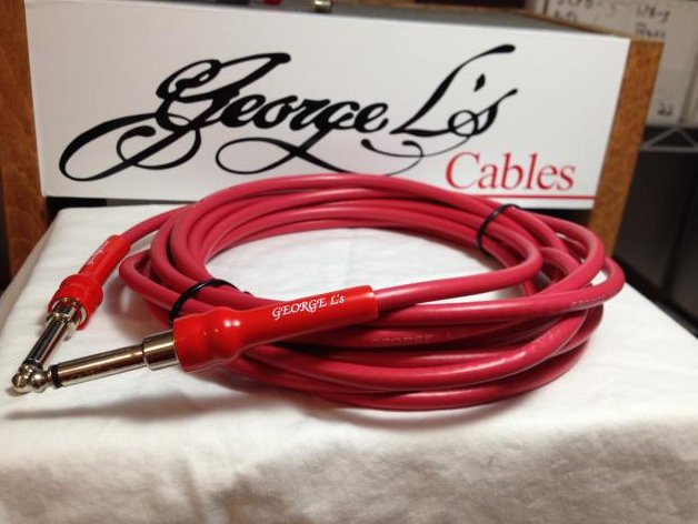Image 0 of George L's 10' .225 Guitar Bass Cable RED Straight / Straight
