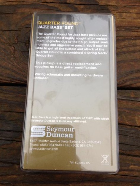 Image 3 of SEYMOUR DUNCAN Quarter Pound SJB-3 Jazz Bass Neck & Bridge Pickup Set Fender