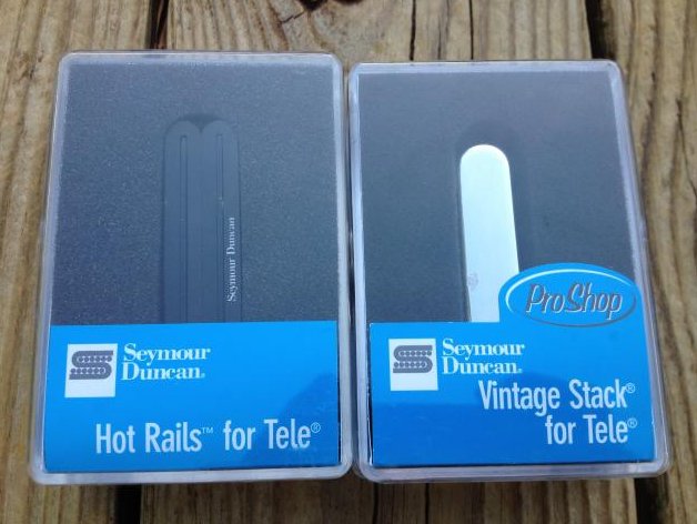 Image 0 of Seymour Duncan STHR-1B Hot Rails Lead Tele / STK-T1n Vintage Stack Pickup Set