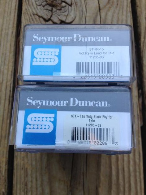 Image 2 of Seymour Duncan STHR-1B Hot Rails Lead Tele / STK-T1n Vintage Stack Pickup Set