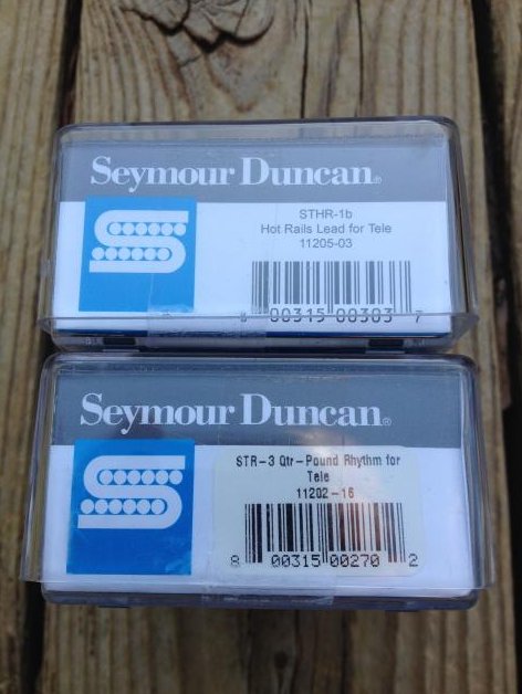 Image 2 of Seymour Duncan STHR-1B Hot Rails Lead Tele / STR-3 Quarter Pound Neck Pickup Set