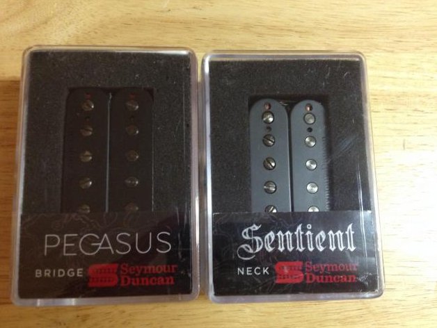 Image 0 of Seymour Duncan Pegasus Trembucker & Sentient 6 String Guitar Pickup Set BLACK