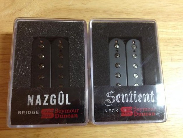 Image 0 of Seymour Duncan Nazgul & Sentient 6 String Guitar Humbucker Pickup Set BLACK