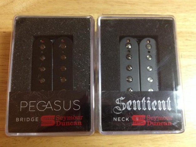 Image 3 of Seymour Duncan Pegasus & Sentient 6 String Guitar Humbucker Pickup Set BLACK