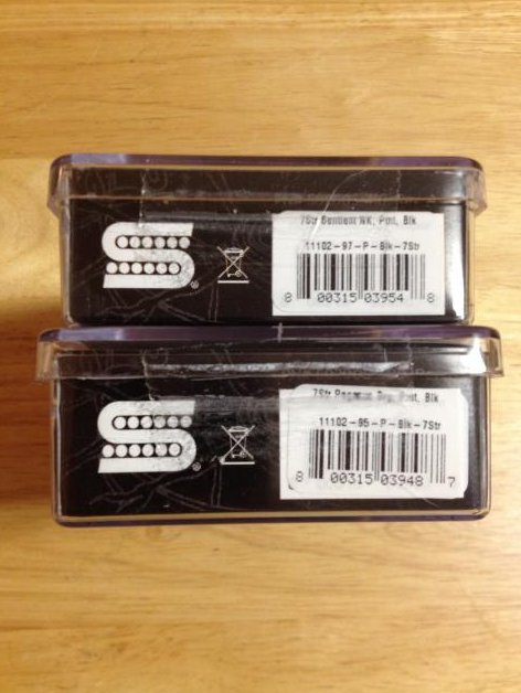 Image 2 of Seymour Duncan Pegasus & Sentient 7 String Set Uncovered Black Guitar Pickup Set