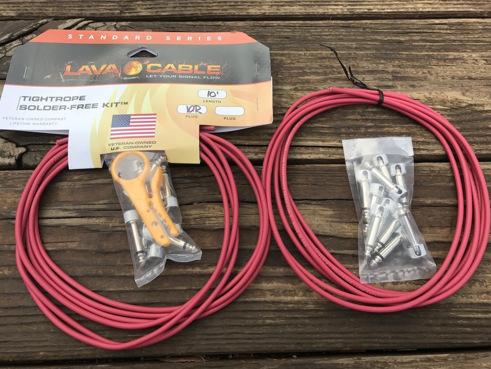 Image 0 of LAVA Solder-Free XL Pedalboard Kit 20ft Cable 20 RA VERSION 2  (V2) Plugs - RED