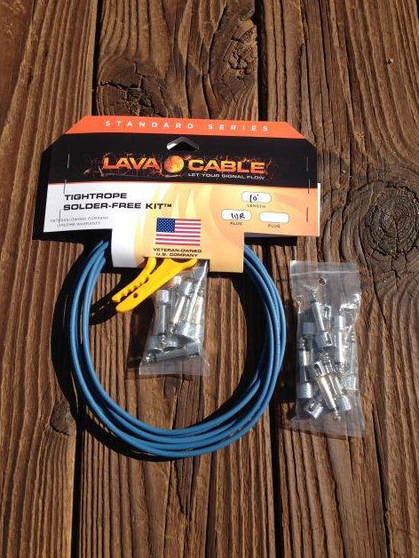 Image 0 of LAVA Solder-Free LARGE Pedalboard Kit 10ft Cable 20 RA Plugs CAROLINA BLUE