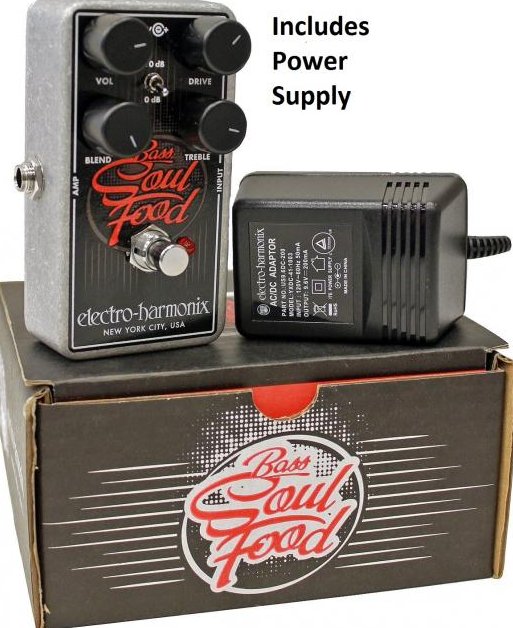 Electro Harmonix Bass Soul Food Transparent Overdrive Distortion w/ Power Supply