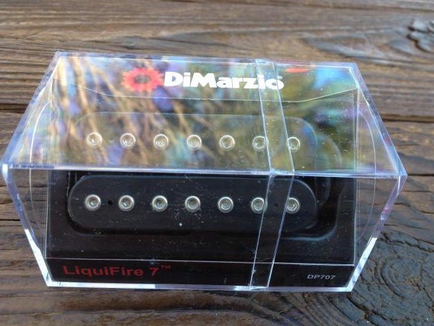 DiMarzio Liquifire 7 String Neck Rhythm Pickup DP 707 Black Humbucker DP707