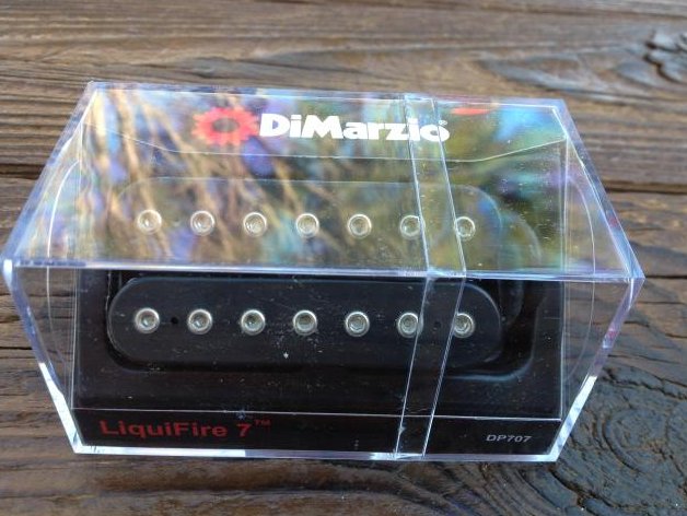 Image 0 of DiMarzio Liquifire 7 String Neck Rhythm Pickup DP 707 Black Humbucker DP707