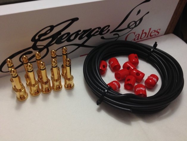 Image 0 of George L's 155 Pedalboard Effects Cable Kit .155 Black & Red GOLD - 10/10/10