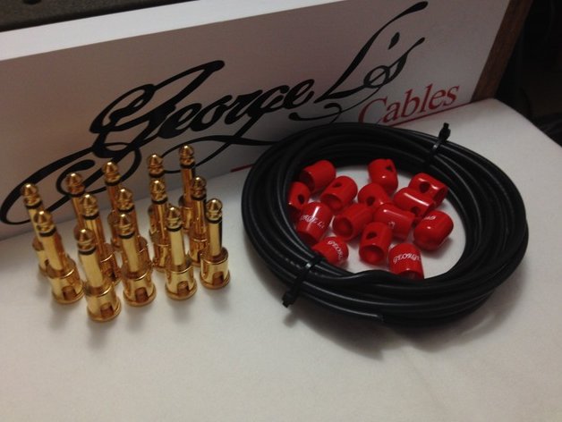 Image 0 of George L's 155 Pedalboard Cable Kit LARGE .155 Black & Red GOLD 15/14/14 