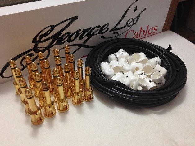 Image 0 of George L's 155 Pedalboard Cable Kit XL .155 Black & White / GOLD - 20/20/20