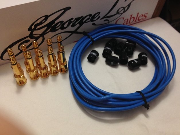 Image 0 of George L's 155 Pedalboard Effects Cable Kit .155 Blue Black GOLD - 10/10/10