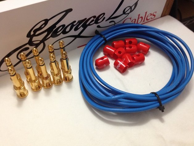 Image 0 of George L's 155 Pedalboard Effects Cable Kit .155 Blue & Red GOLD - 10/10/10