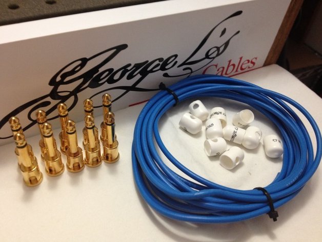 Image 0 of George L's 155 Pedalboard Effects Cable Kit .155 Blue & White GOLD - 10/10/10