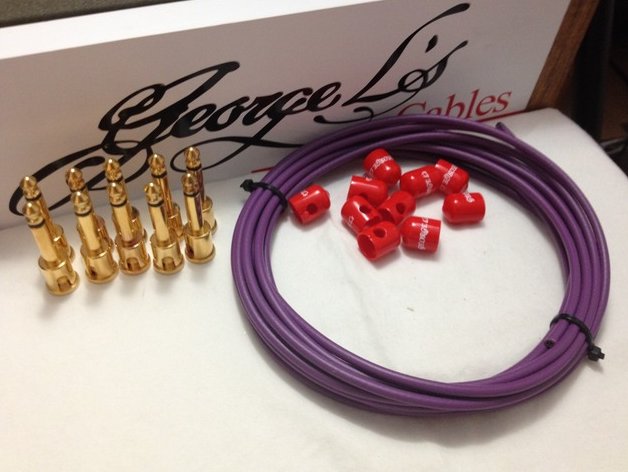 Image 0 of George L's 155 Pedalboard Effects Cable Kit .155 Purple & Red / GOLD - 10/10/10
