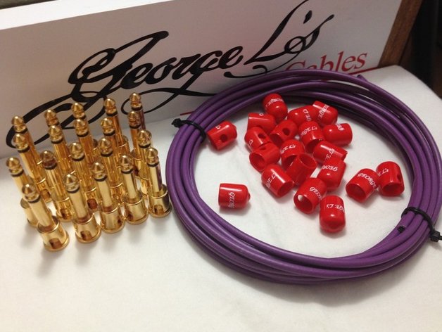 Image 0 of George L's 155 Pedalboard Effects Cable Kit XL .155 Purple & Red / GOLD 20/20/20
