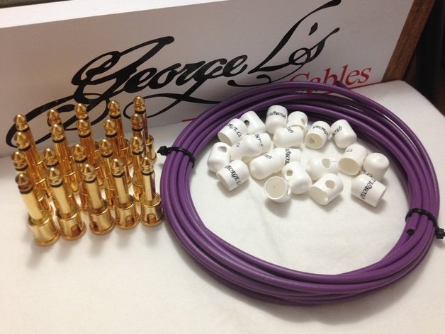 Image 0 of George L's 155 Pedalboard Cable Kit XL .155 Purple & White / GOLD - 20/20/20