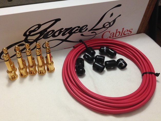 Image 0 of George L's 155 Pedalboard Effects Cable Kit .155 Red Black GOLD - 10/10/10